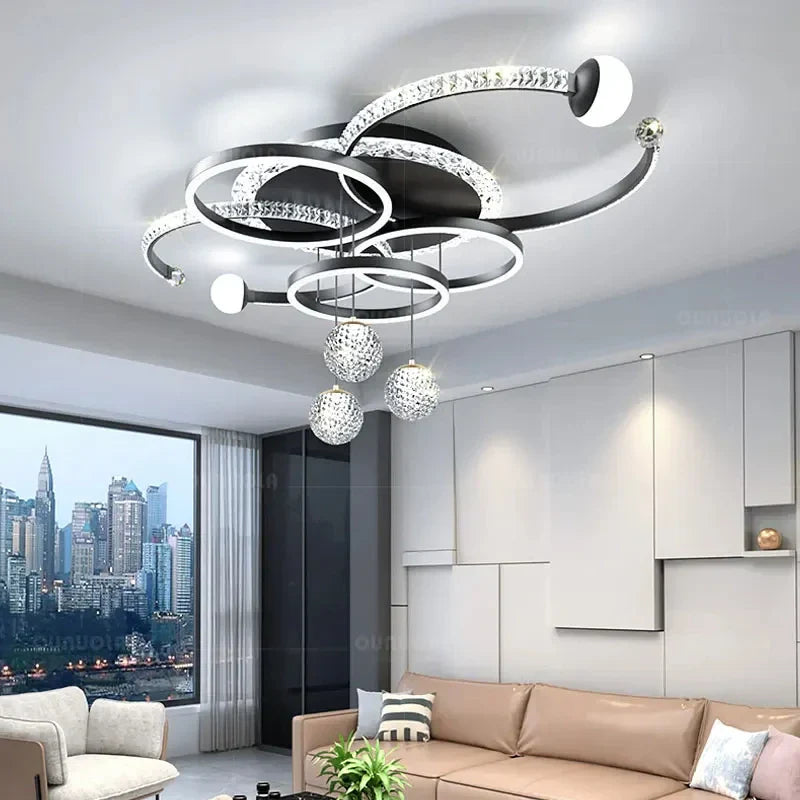 Afralia™ Modern Circle Chandelier: LED Kitchen Pendant Lamp for Luxury Living Room Decor