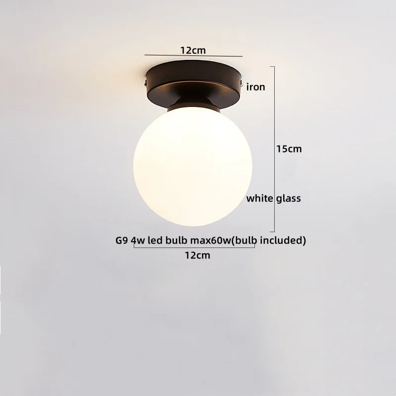 Afralia™ Wood Glass LED Ceiling Lamp Modern Kitchen Living Room Light Fixture