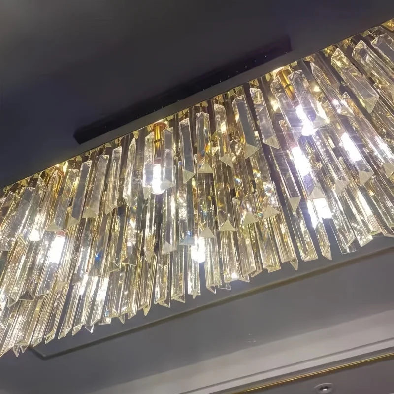 Afralia™ Silver Crystal Chandelier: Modern Luxury LED Pendant for Dining Room & Kitchen Island