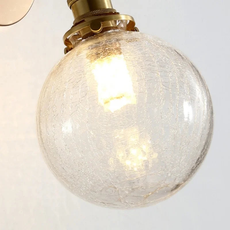 Afralia™ Clear Glass LED Wall Sconce Pull Chain Switch Modern Bathroom Mirror Light