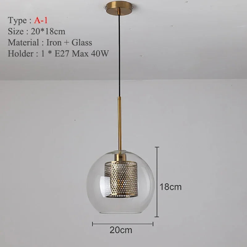 Afralia™ Nordic Glass Pendant Light for Kitchen Coffee Bar Dining