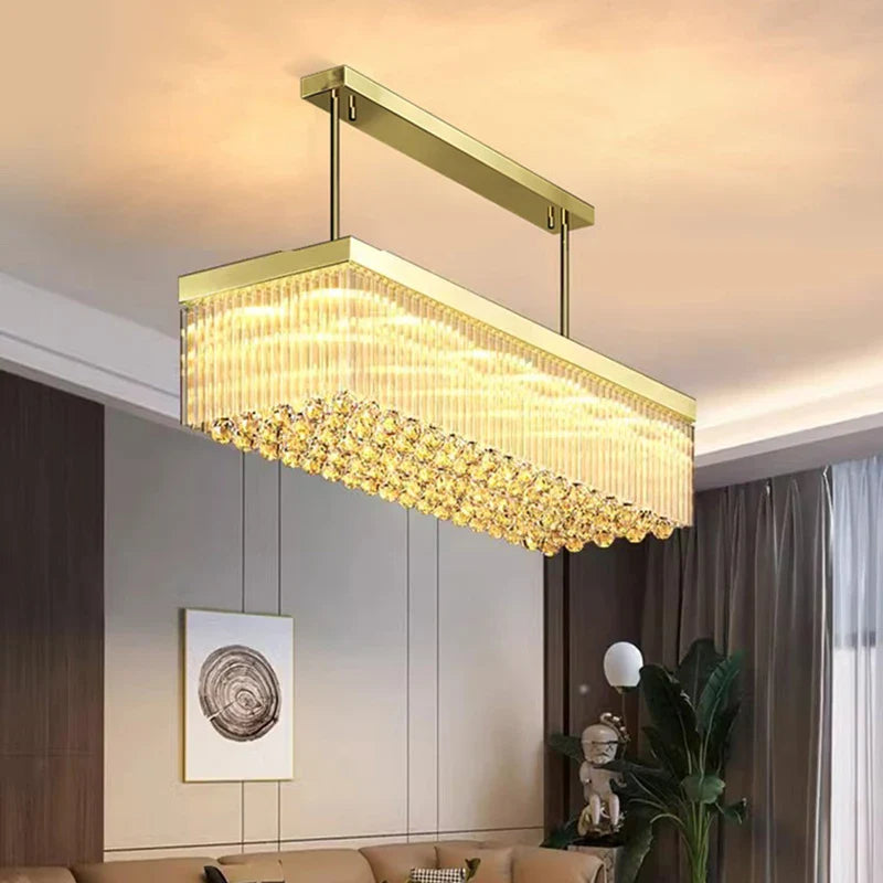 Afralia™ Crystal Chandelier: Luxury Living Room & Dining Room Pendant Lamp
