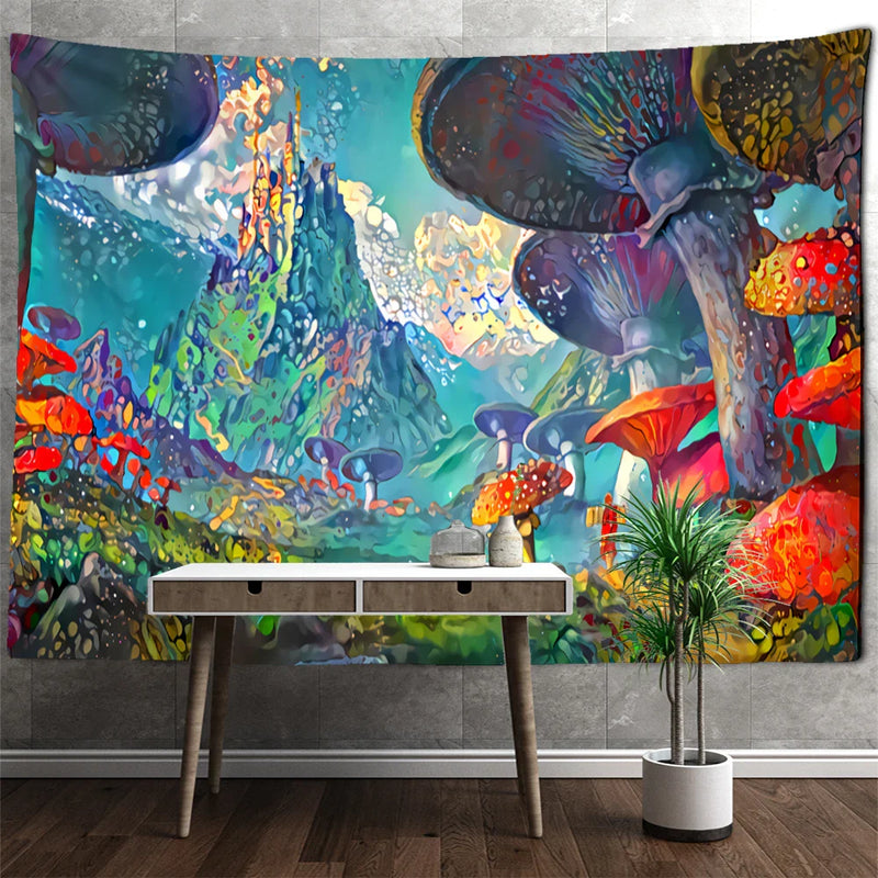 Afralia™ Jellyfish Underwater Tapestry: Psychedelic Alien Art for Home Decor