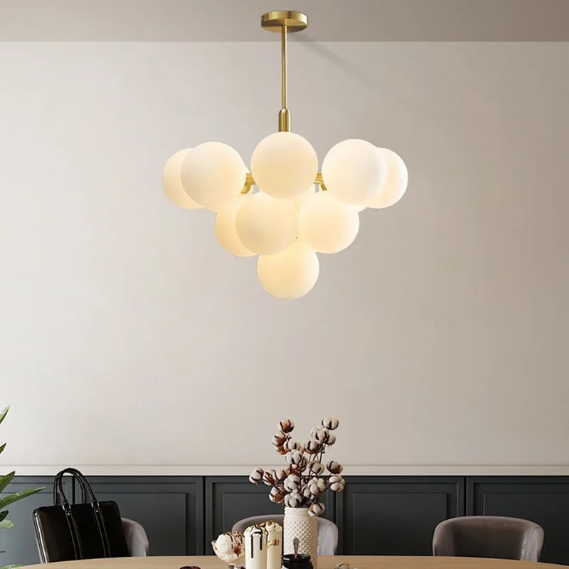 Afralia™ Glass Ball Pendant Chandelier for Kitchen Living Room Bedroom