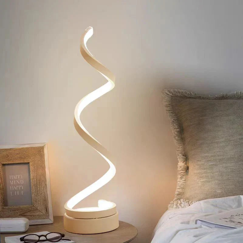 Afralia™ Spiral LED Desk Lamp for Home Living Room Bedroom Decor