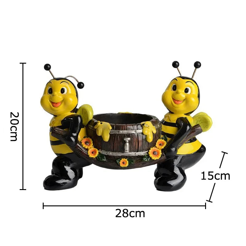Afralia™ Bee Resin Vase: Creative Cartoon Plant Pot for Cheerful Floral Arrangement