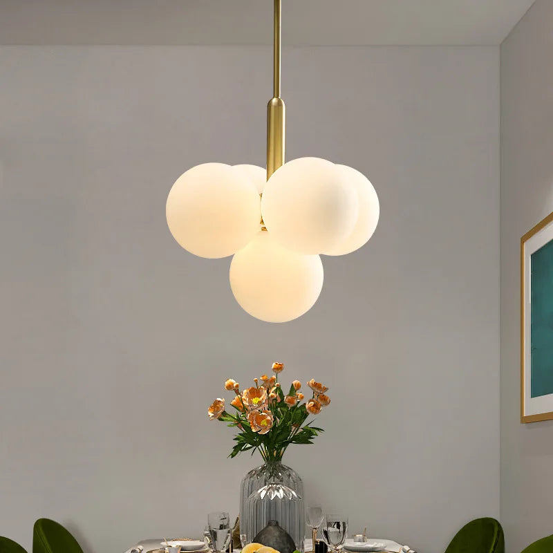 Afralia™ Glass Ball Pendant Chandelier for Kitchen Living Room Bedroom