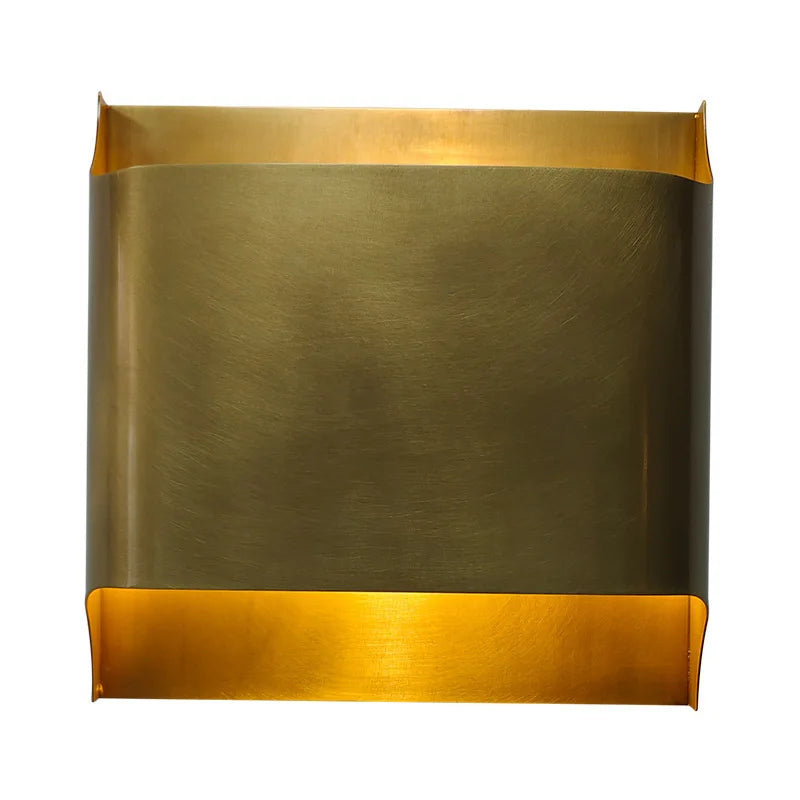 Afralia™ Post-Modern Copper Wall Lamp for Hotel Living Room Bedroom LED Lighting