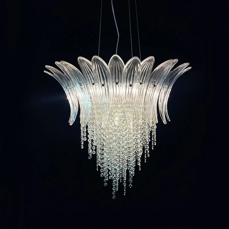 Afralia™ Crystal Chandelier Ceiling Light Fixture for Luxurious Living Rooms