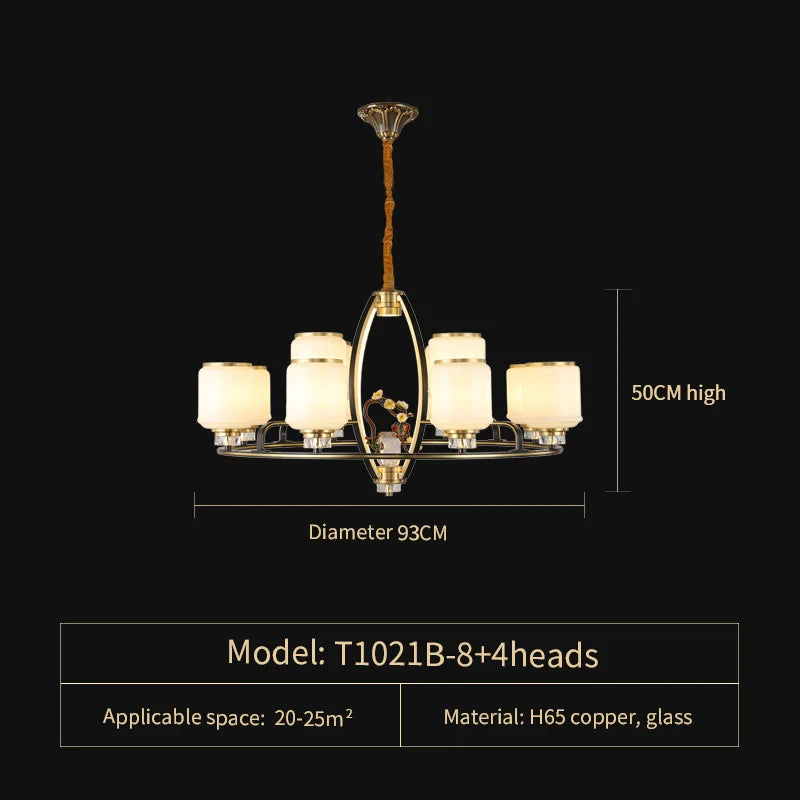 Afralia™ Luxe Jade Chandelier for Living Room and Villa Hall