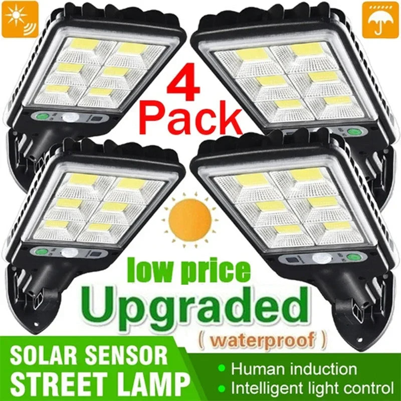 Afralia™ Solar Outdoor Street Light with Motion Sensor Security, 3 Light Mode Waterproof Lighting