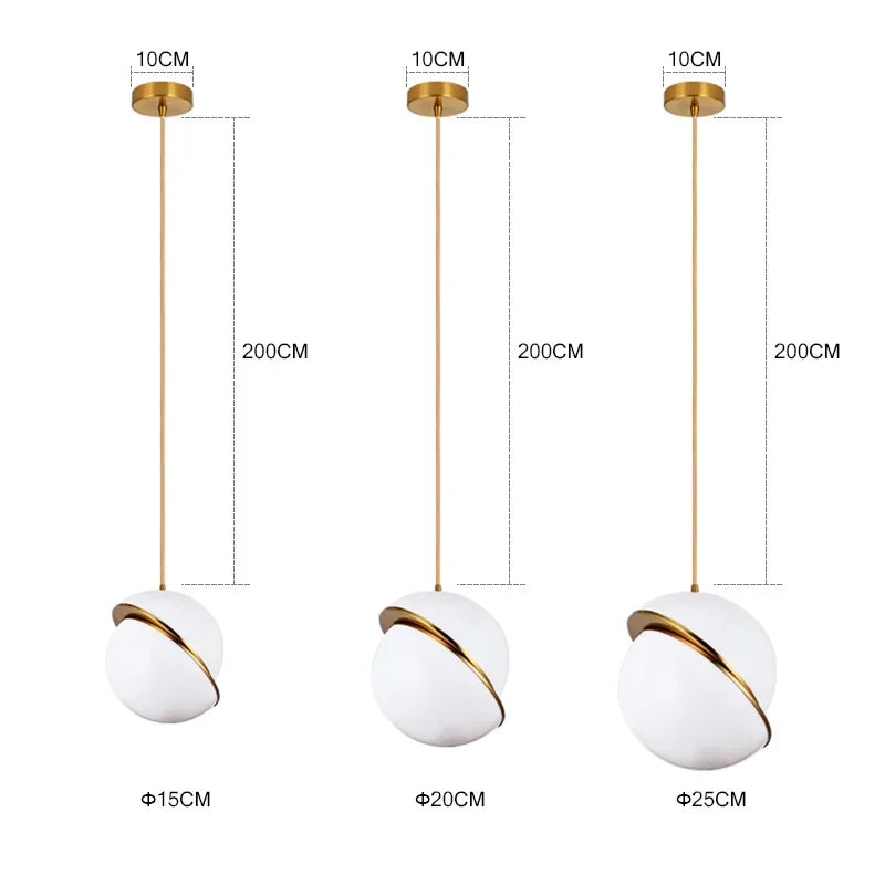 Afralia™ Golden Ball Pendant Light | Nordic Style Dining Room Chandelier