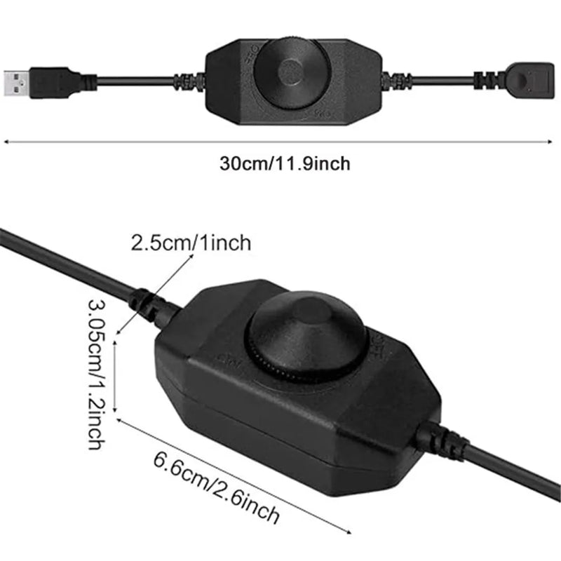 Afralia™ LED Strip Lights Dimmer Switch USB Cable with Rotary/Touch Controller