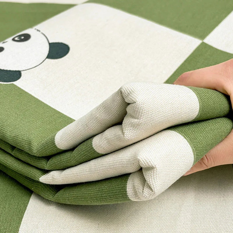 Afralia™ Cartoon Printed Cotton Bedspread | Queen King | Durable Coarse Cloth | All Seasons