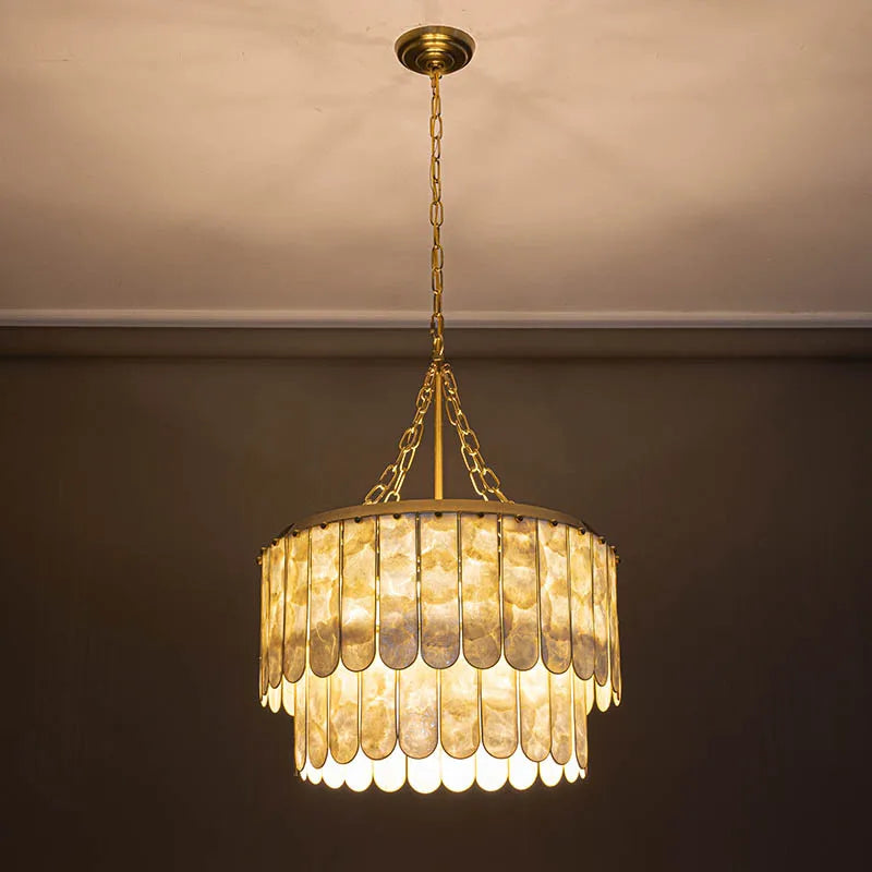 Afralia™ Shell Pendant LED Chandelier for Home Lighting