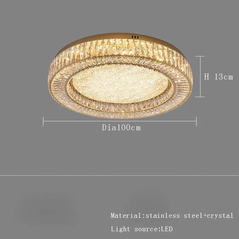 Afralia™ Luxury Gold Titanium Steel LED Ceiling Chandelier - Modern Classic Home Lustre