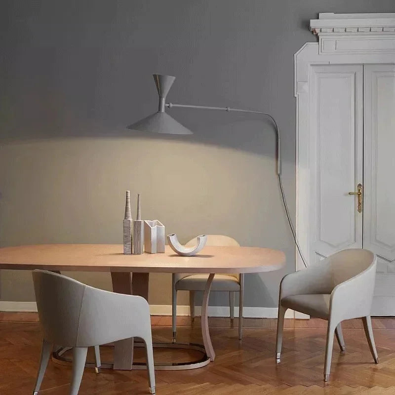 Afralia™ Adjustable Long Arm Wall Lamp for Reading, Bedroom, LED Minimalist Swing Lighting