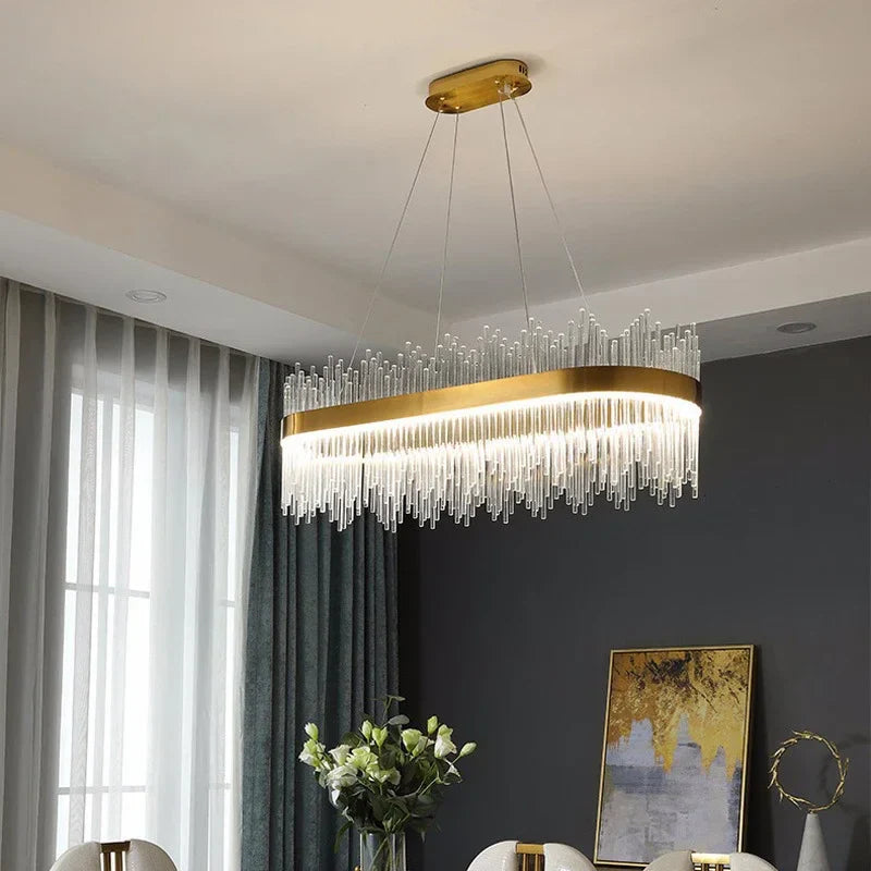 Afralia™ Gold LED Circle Crystal Chandelier: Elegant Home Pendant Lighting for Living Room, Bedroom, Kitchen