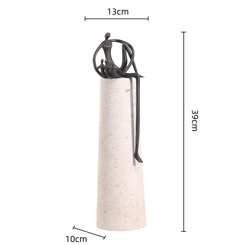 Afralia™ Golden Metal Abstract Figure Sculpture Home Decor CraftǀCreative Figurine Ornament