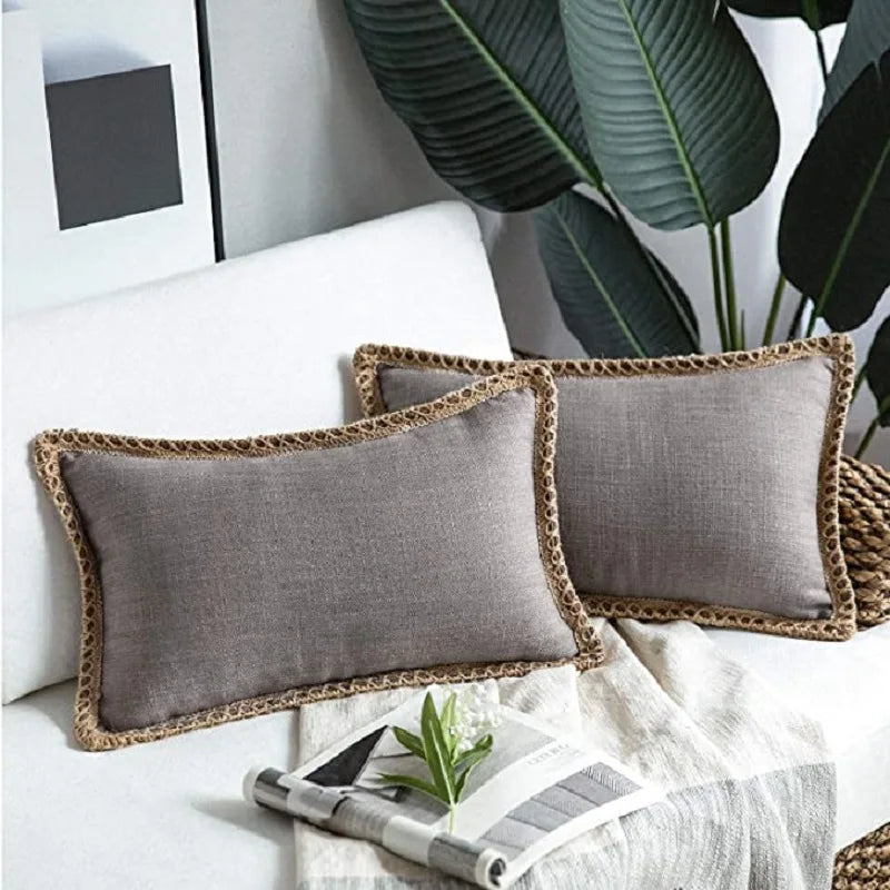 Afralia™ Linen Square Throw Pillow Covers Set - Home Decor for Sofa, Couch, Bed