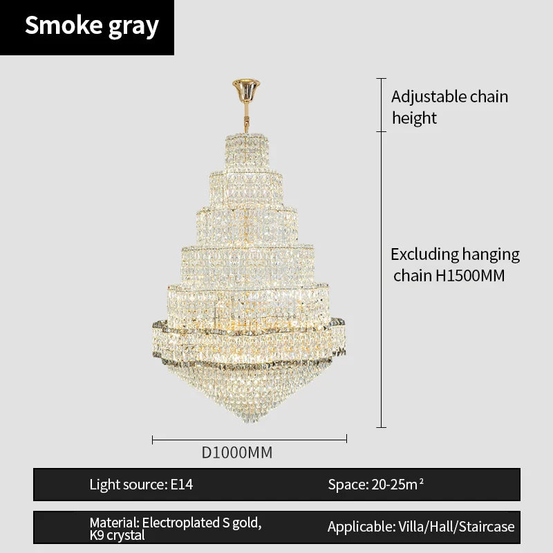 Afralia™ Modern Crystal Duplex Chandelier for Luxurious European Style Villa Living Room