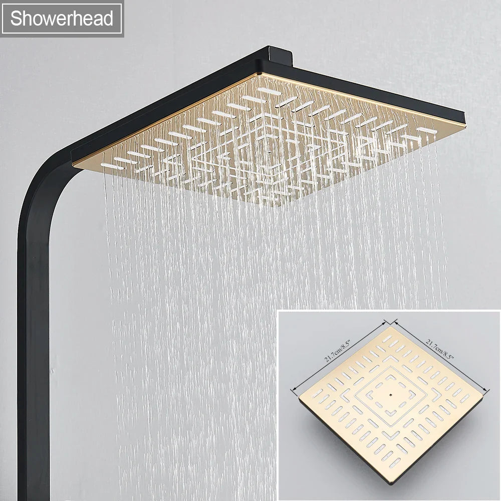 Afralia™ 8" Rainfall Shower Set with Bidet Function, Wall Mounted Hot Cold Mixer Tap