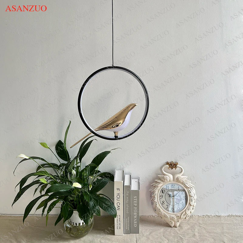 Afralia™ Magpie LED Pendant Lights - Nordic Bird Chandeliers for Living Room, Bedroom, Kitchen Island