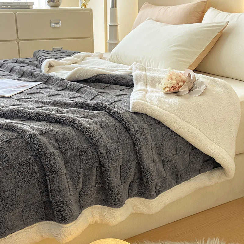 Afralia™ Plush Taffeta Jacquard Blanket | Multi Functional Soft Bedspreads for Bedrooms