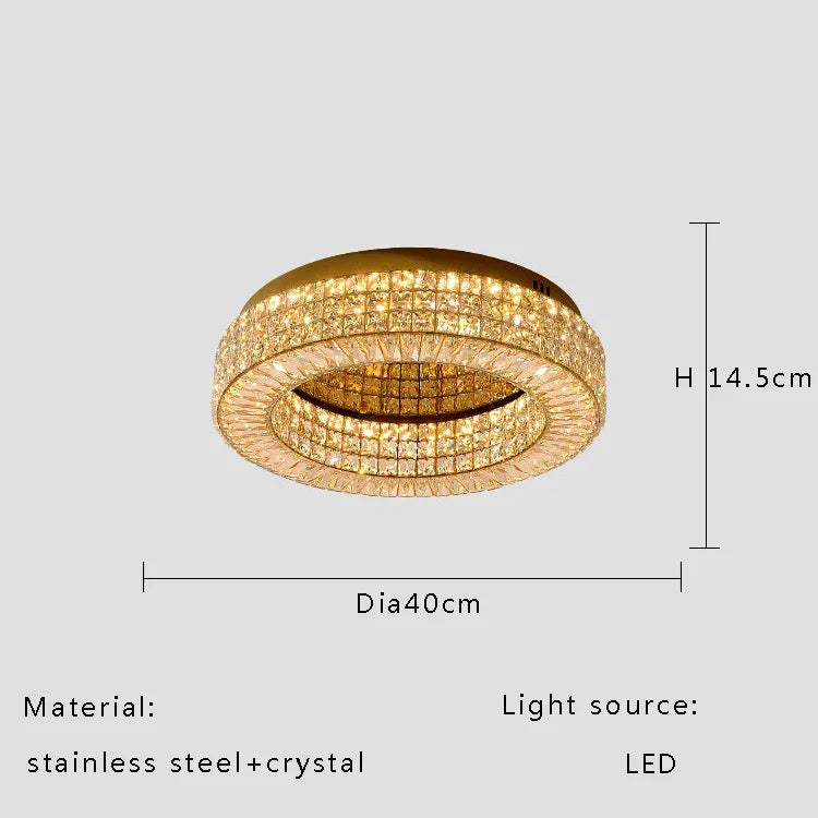 Afralia™ Crystal Two Tier Ceiling Chandelier LED Lighting for Bedroom & Living Room
