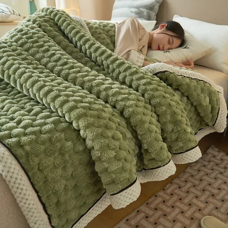 Afralia™ Cozy Flannel Fleece Blanket for Warm Autumn Winter Sleep