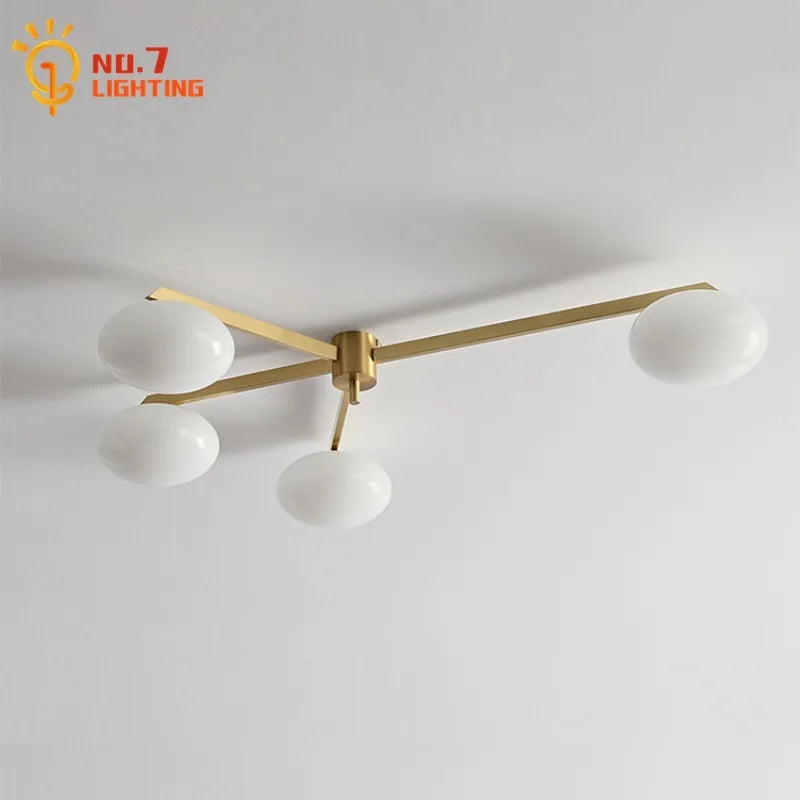 Afralia™ Black/Gold Lustre Copper Ceiling LED Modern Light Fixture for Living Room/Kitchen/Balcony
