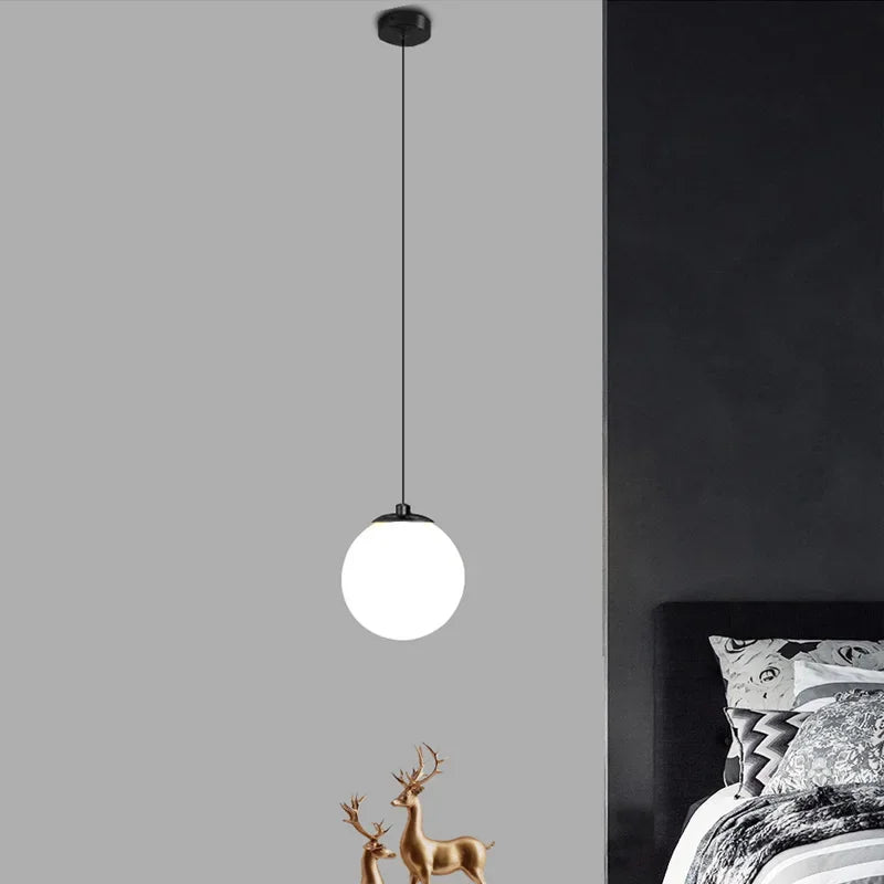 Afralia™ Nordic Glass LED Pendant Chandelier for Dining Room, Bedroom, and Bar