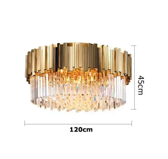 Afralia™ Golden Crystal Ceiling Light for Modern Living Room and Dining Room