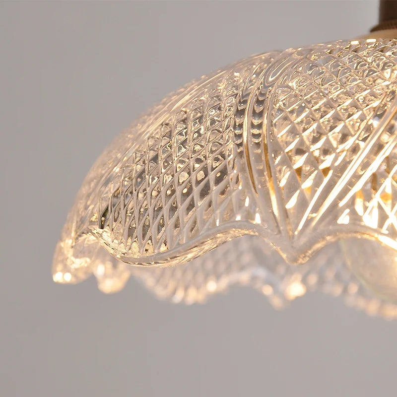 Afralia™ Clear Glass LED Pendant Bar Kitchen Nordic Copper Dining Room Suspension