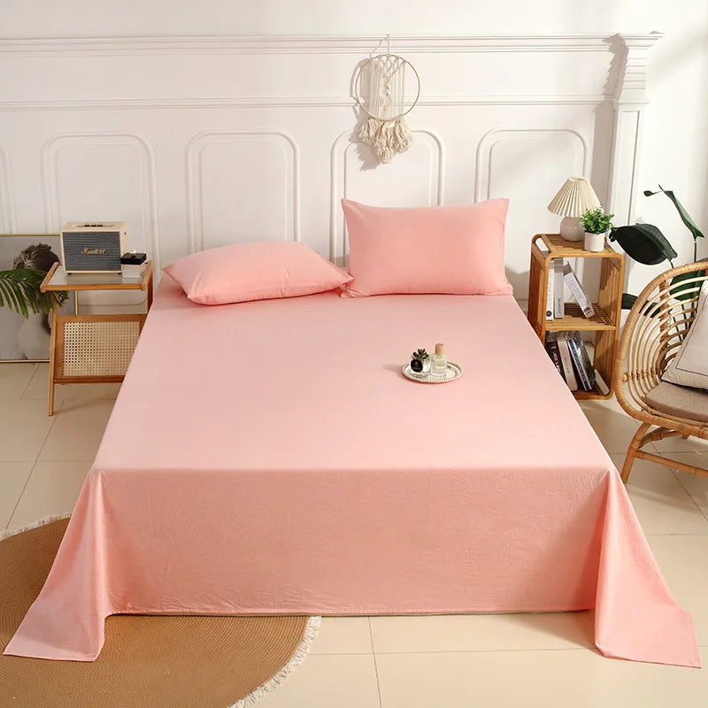 Afralia™ Soft Cotton Single Bed Sheet with Breathable Stripe Plaid