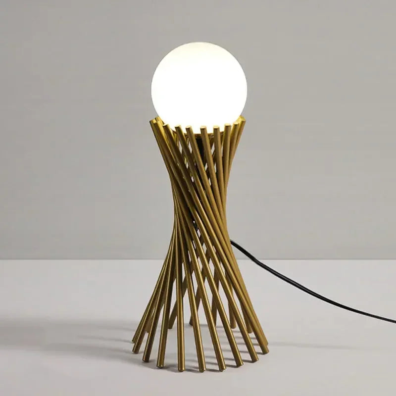 Afralia™ Small Waist Gold Bedside LED Desk Lamp - Nordic Modern Minimalist Design