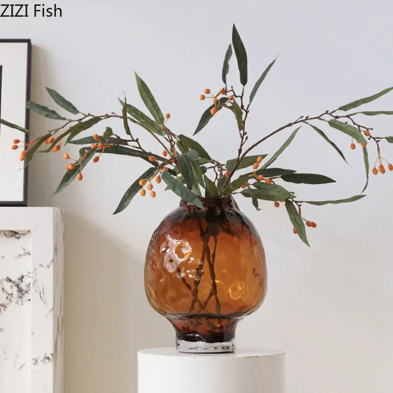 Afralia™ Round Glass Vase Hydroponics Plant Pots Floral Vases Room Decor