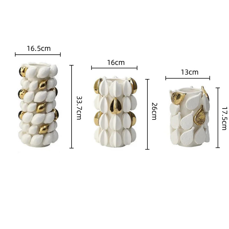 Afralia™ Lemon Carambola Ceramic Vase Gold-Plated Fruit Shape Creative Home Decor