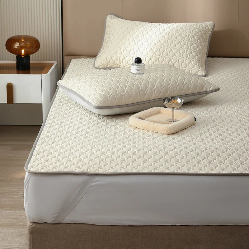 Afralia™ Ultra-Thick Latex Cooling Mat: High-Quality Lyocell Fabric, Cool Silk Feel, Summer Bed Mat