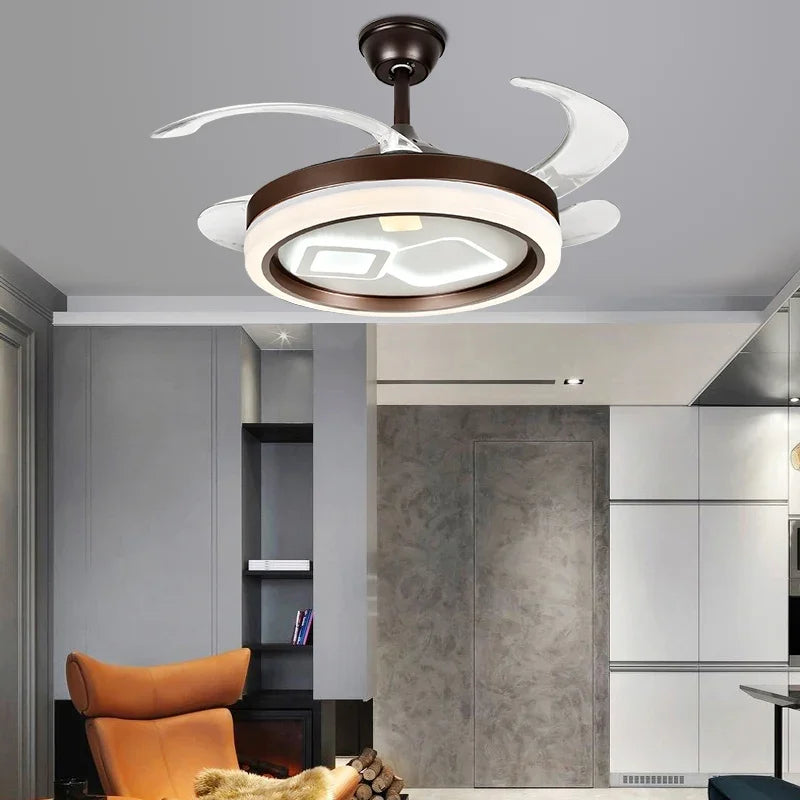Afralia™ Smart Ceiling Fan Light with Remote Control | Slient Design & LED | Dining Room Ready