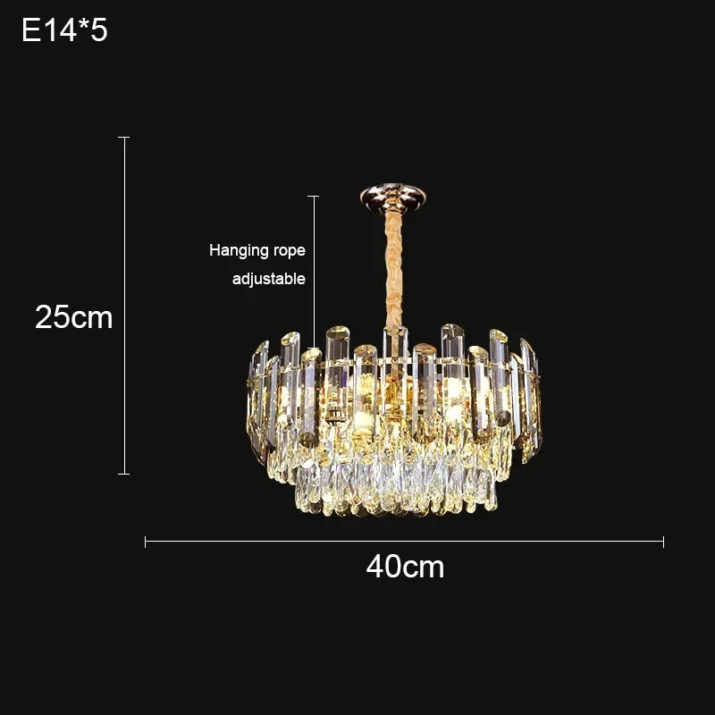 Afralia™ Gold Crystal Chandelier: Nordic Luxury Lighting for Living Room, Dining Room, Kitchen Island