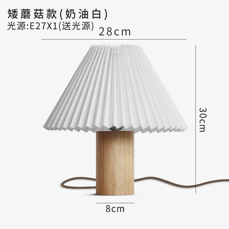 Afralia™ Mushroom Table Lamp LED Solid Wood Desk Light for Romantic Bedroom Decor