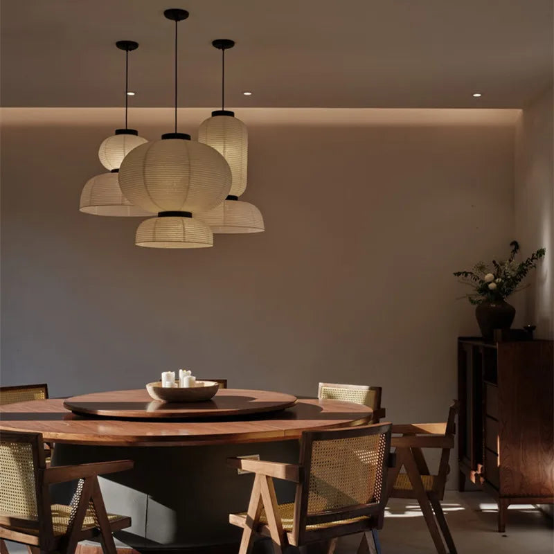 Afralia™ Japanese Rice Paper Lamp: Vintage Wabi Sabi Design for Zen Room