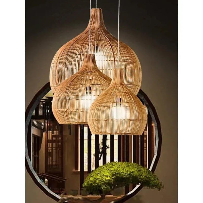 Afralia™ Rattan Weave Chandelier | Handmade Nordic Pastoral Style LED Decor Light