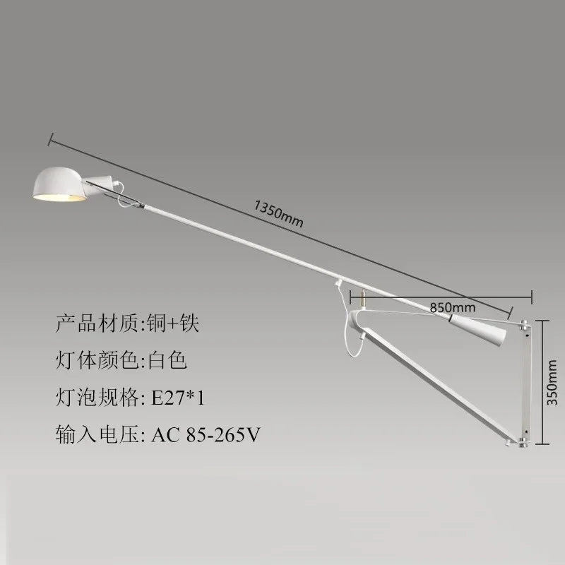 Afralia™ Adjustable LED Wall Lamp Swing Arm Modern Light Fixture Black/White for Living Room