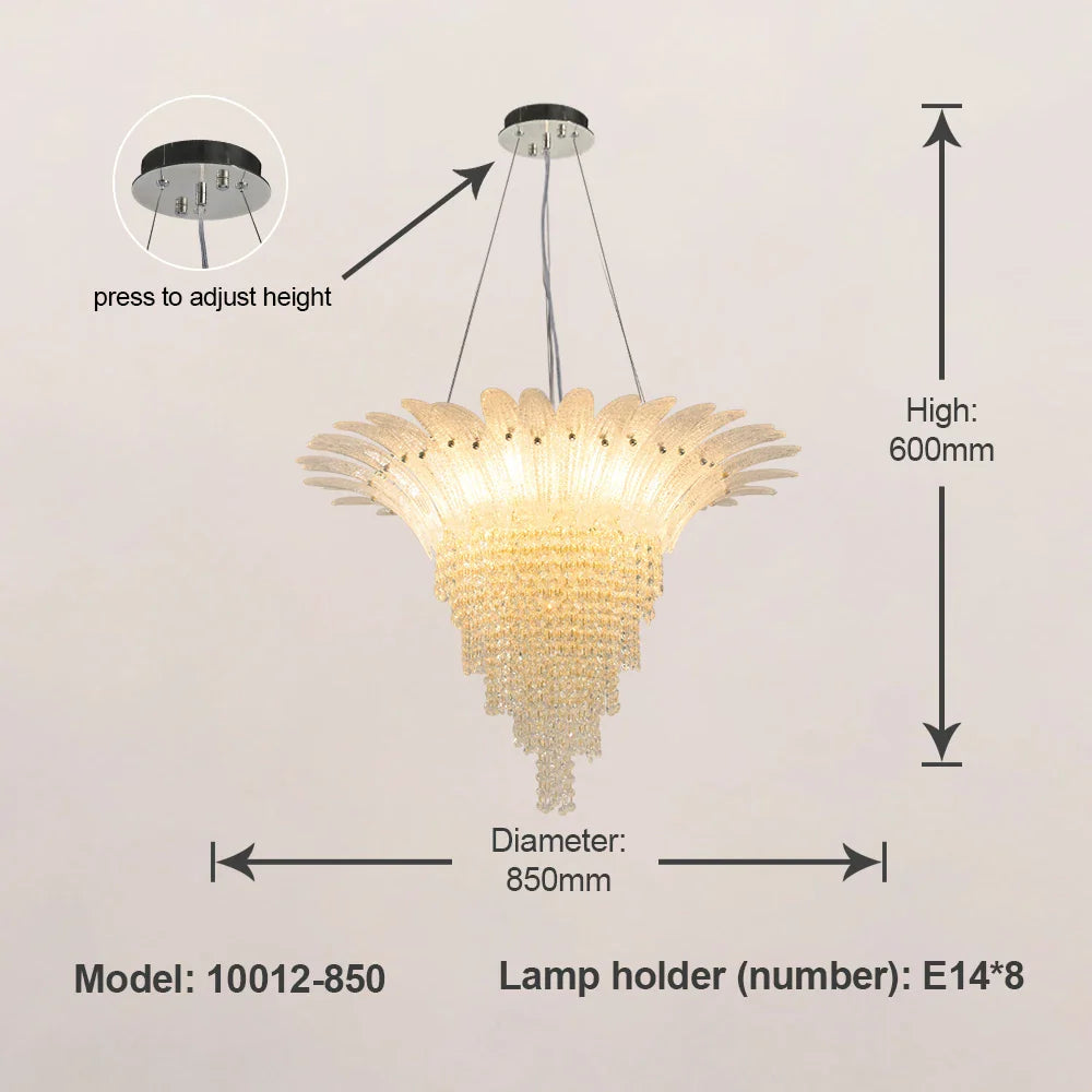 Afralia™ Glazed Gold LED Chandelier for Living Room Clubhouse Villa