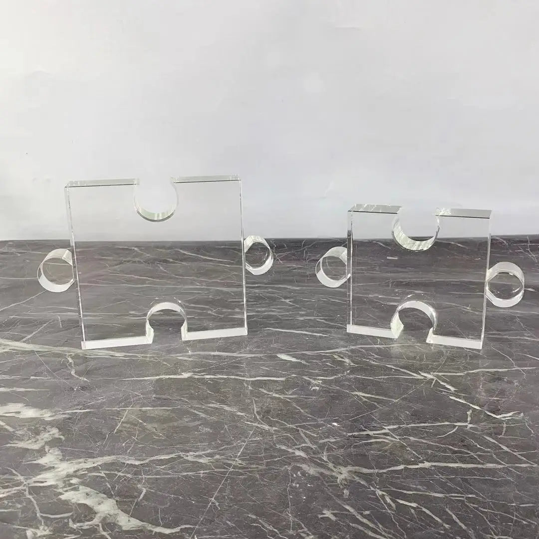 Afralia™ Crystal Geometric Puzzle Glass Sculpture Home Decor Figurine