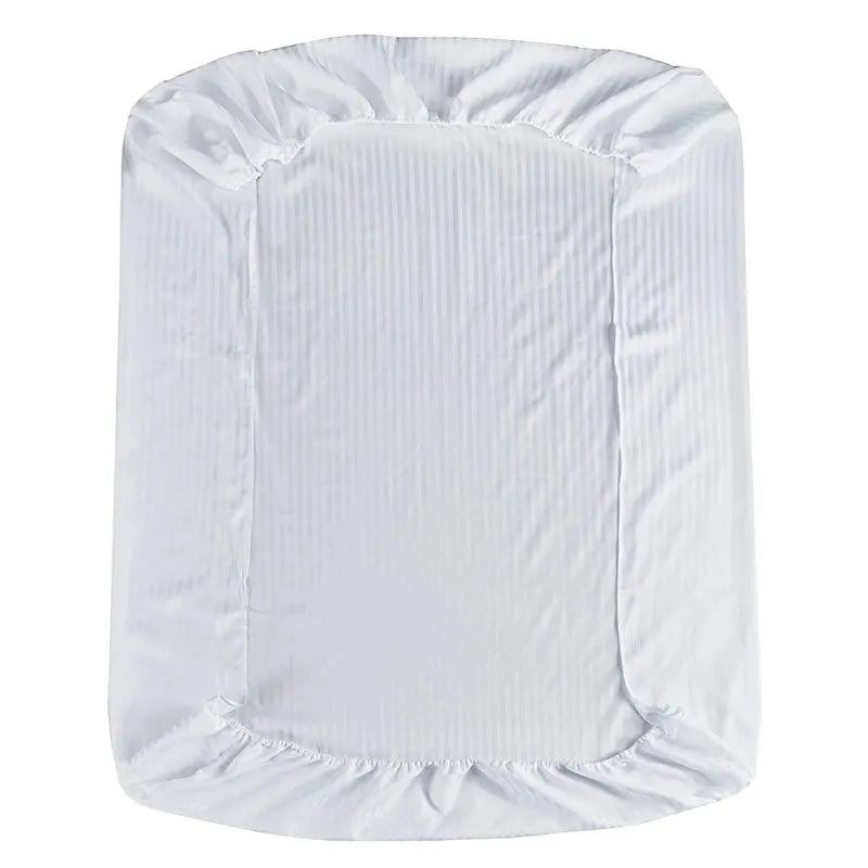 Afralia™ Satin Strip Fitted Sheet: Breathable & Stylish Bedsheet for Single Double Beds