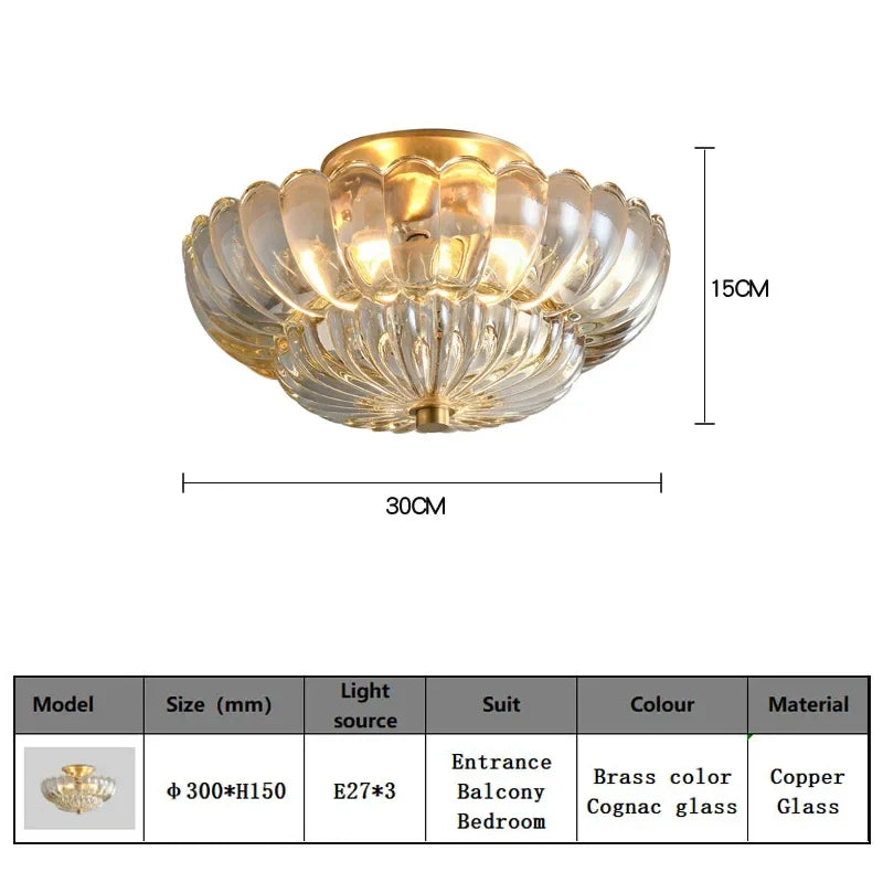 Afralia™ Copper Retro Ceiling Light: Elegant European Style for Bedroom, Study, or Corridor.