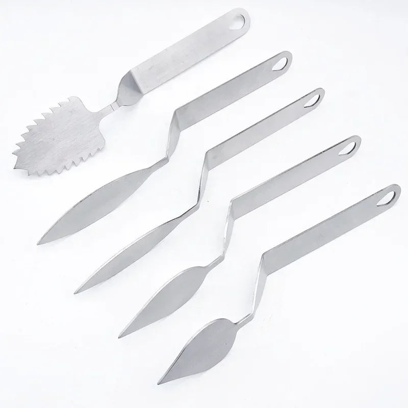 Afralia™ Stainless Steel Feather Leaf Cake Knife Spatula for Baking & Pastry